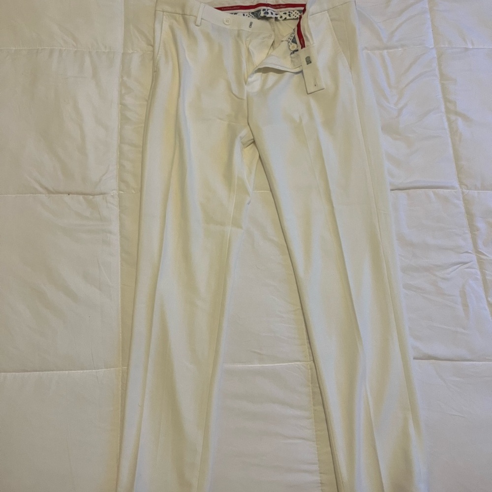 New White Pants Men's Suit Pants Business Trousers Waist 32